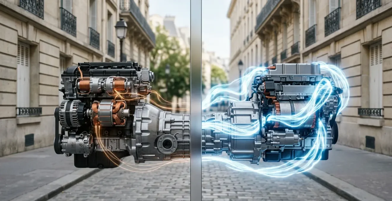 Comparaison visuelle entre les technologies mild-hybrid et full-hybrid sur des véhicules français