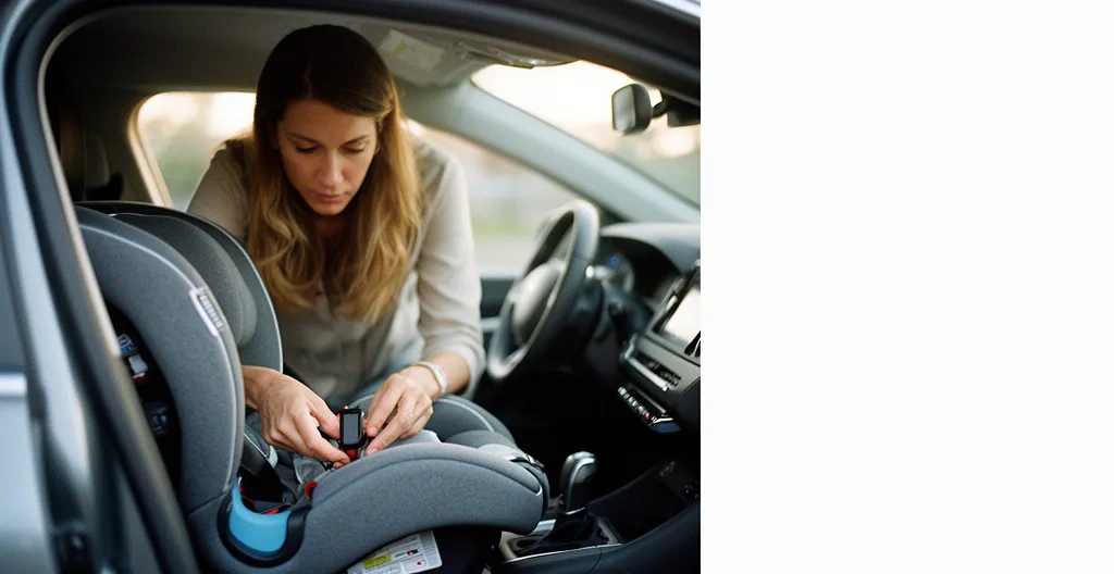 Installation d'un siège auto enfant dans une voiture moderne avec système ISOFIX