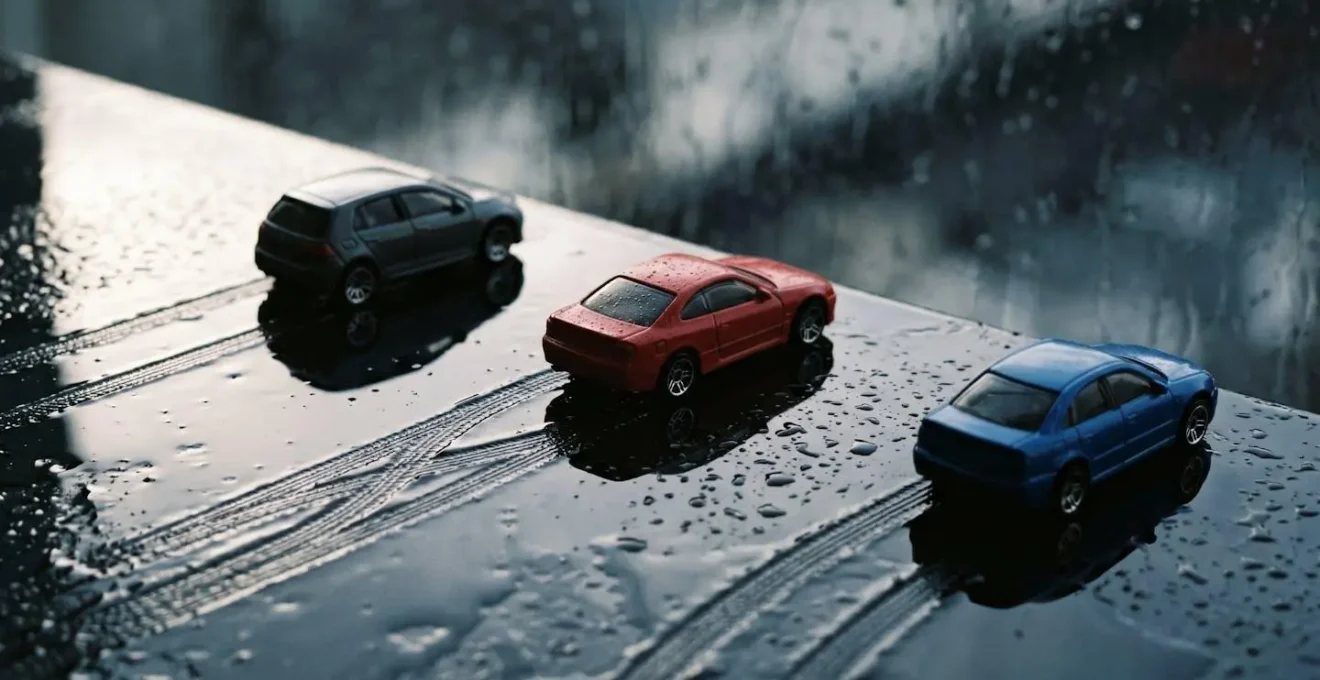 Comparaison des trois types de transmission sur route départementale humide