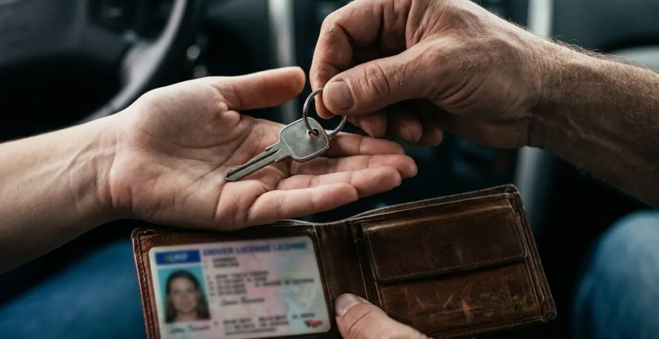 Vérification des documents d'identité avant un essai automobile