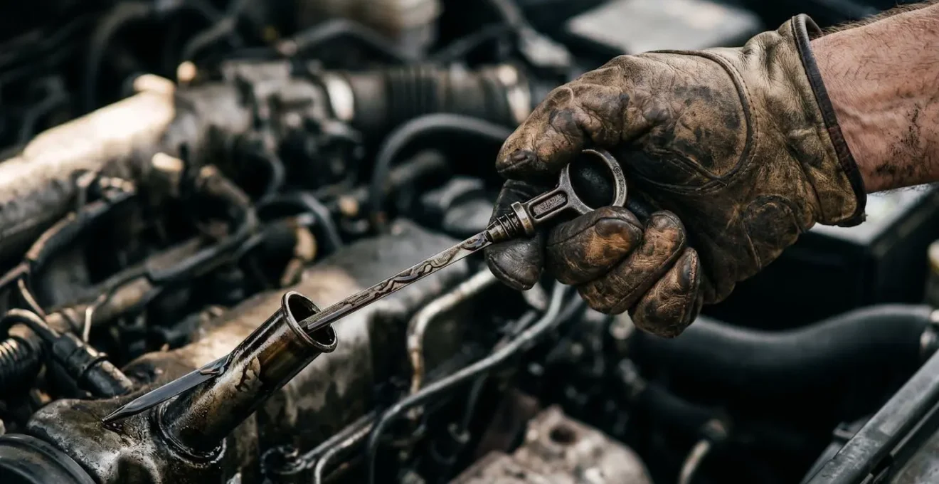 Vérification des niveaux de fluides dans le compartiment moteur d'une voiture